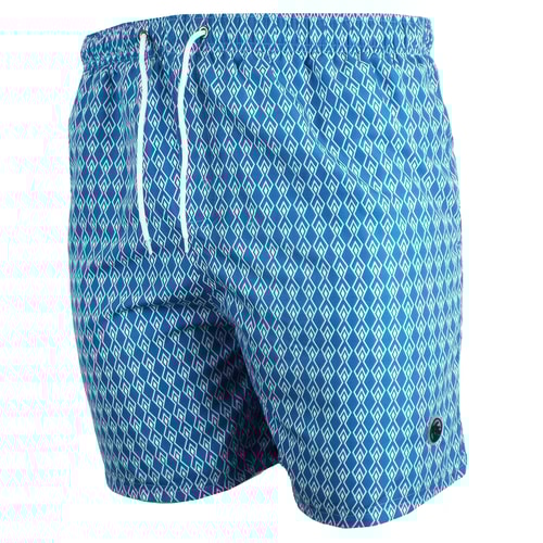 Espionage – Badeshorts mit geometrischem Print, türkisblau